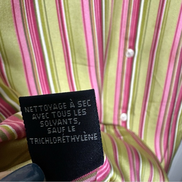 Jones New York Signature Multicolor Striped 100% Silk Size Small Office Preppy - Picture 14 of 14
